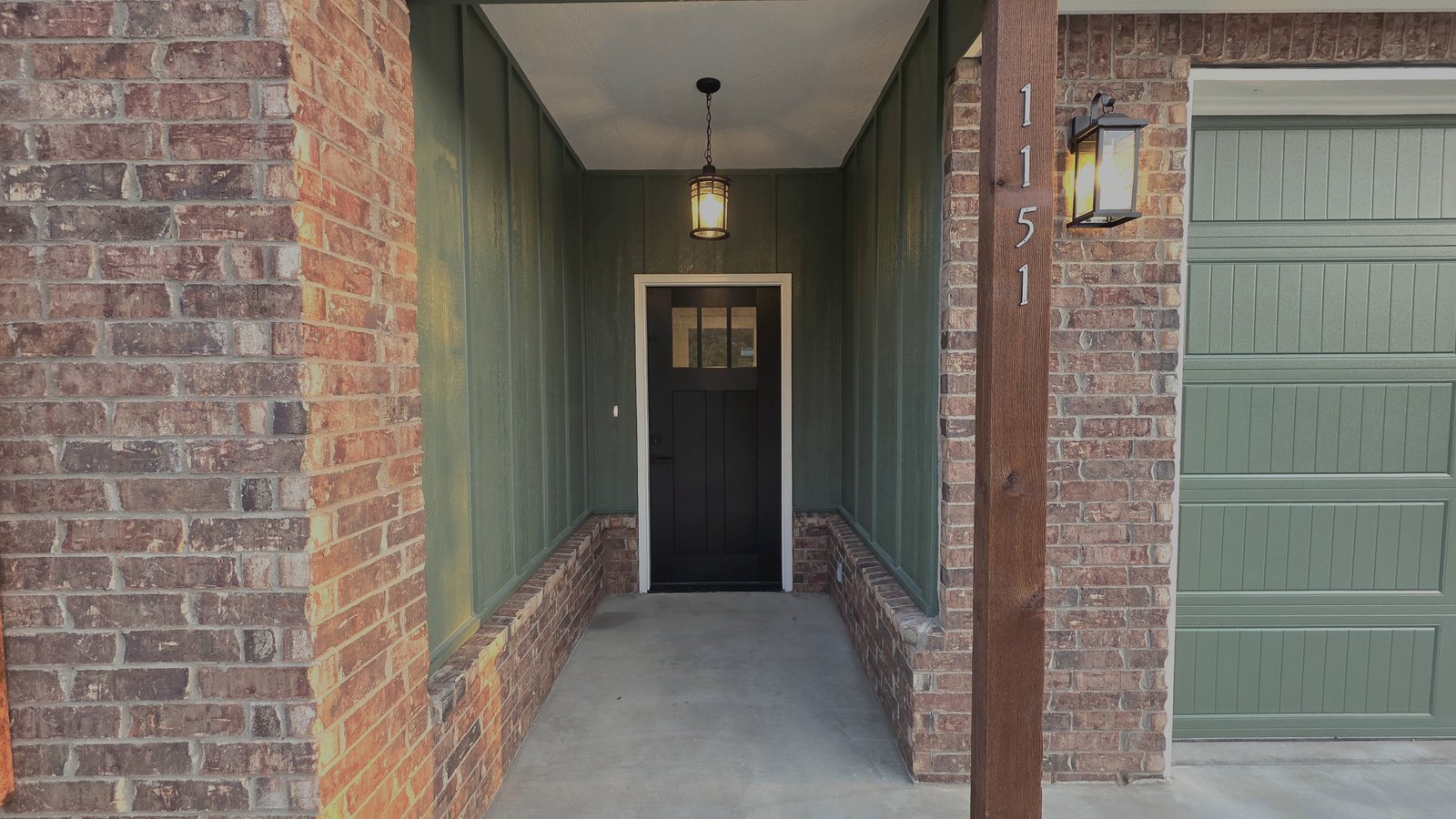 Brick front entry of custom home