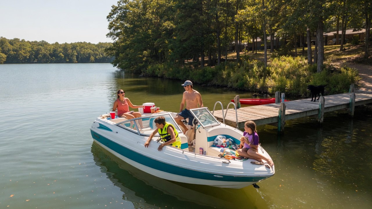 Boating and lake life on Grand Lake O the Cherokees in northeast Oklahoma